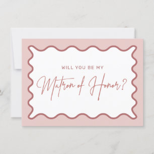 Wavy Border Matron of Honor Vorschlag Card Dankeskarte