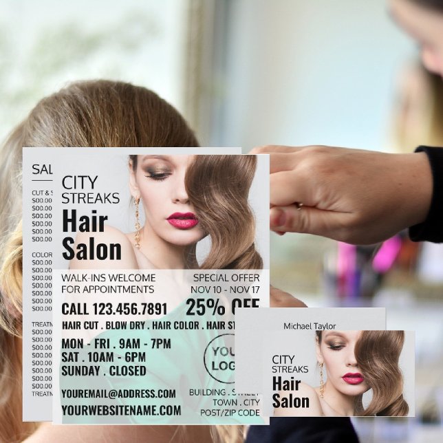 Wavy Brown Hair, Haarburke, Haarsalon Advert Flyer (Von Creator hochgeladen)