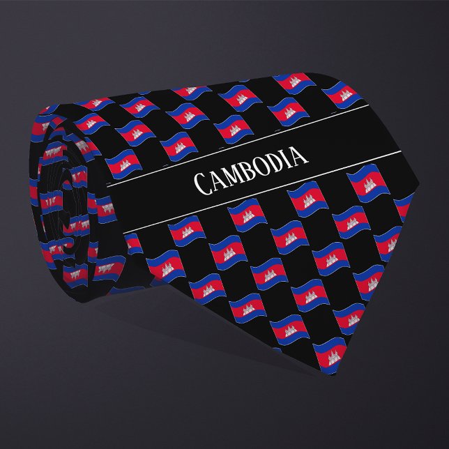 Wavy Cambodia Flag Pattern Krawatte (Von Creator hochgeladen)
