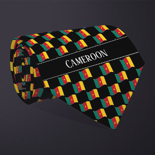 Wavy Cameroon Flag Pattern Krawatte