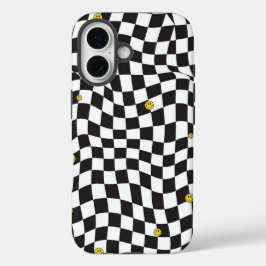 Wavy Checkerboard Smiley Streetwear Case