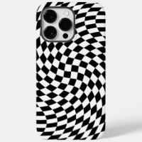 Wavy Checkered Black and White Optical Illusion