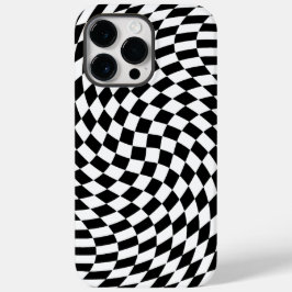 Wavy Checkered Black and White Optical Illusion Case-Mate iPhone 14 Pro Max Hülle