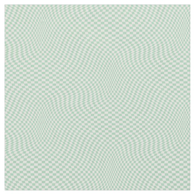 Wavy Checkered Pastell Green Checkerboard Muster Stoff (Nahaufnahme)