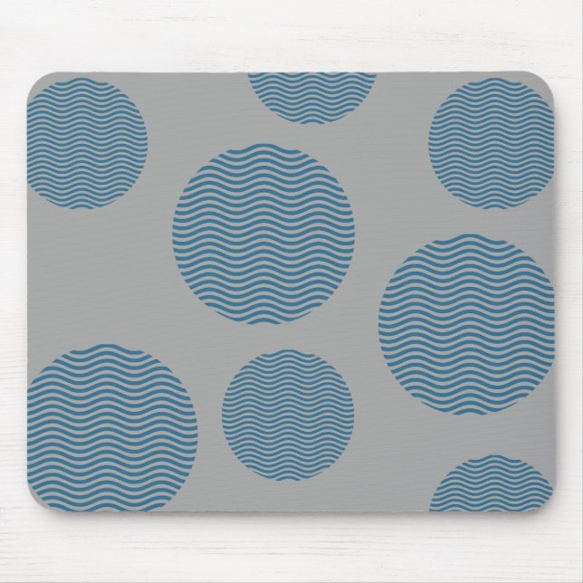 Wavy Circular Gemustert Mousepad (Vorne)