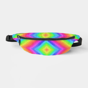 Wavy Colorful Square Psychedelic Muster Bauchtasche