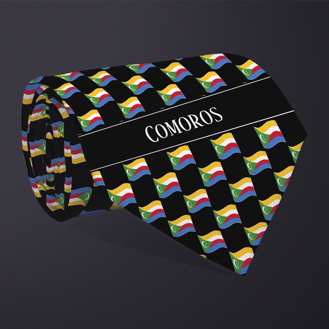 Wavy Comoros Flag Pattern Krawatte (Von Creator hochgeladen)