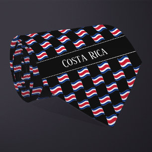 Wavy Costa Rica Flag Muster Krawatte