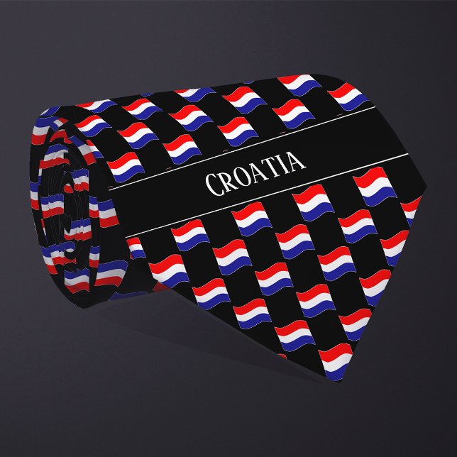 Wavy Croatia Flaggenmuster Krawatte (Von Creator hochgeladen)