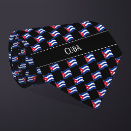 Wavy Cuba Flag Pattern Krawatte