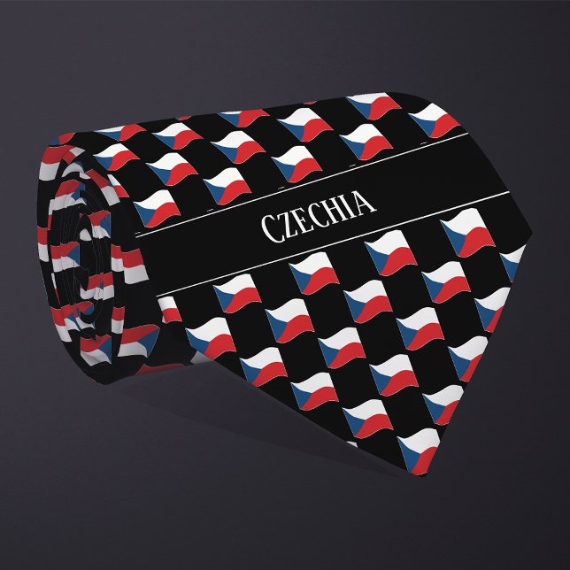 Wavy Czechia Flag Pattern Krawatte (Von Creator hochgeladen)