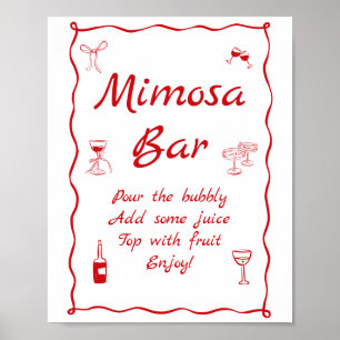 Wavy Das ist Amore Brautparty Mimosa Bar Poster
