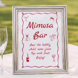 Wavy Das ist Amore Brautparty Mimosa Bar Poster
