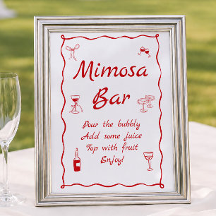Wavy Das ist Amore Brautparty Mimosa Bar Poster