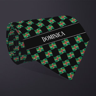 Wavy Dominica Flag Pattern Krawatte