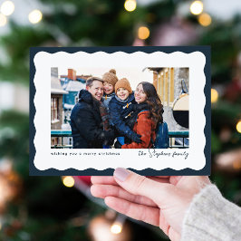 Wavy Edge Frame niedlich Marine Weihnachtsweihnach Feiertagskarte