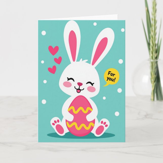 Wavy Egg Bunny For You Card Karte (Vorderseite)