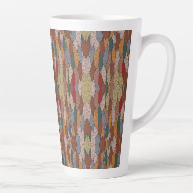 Wavy Einzigartiges Muster mit rosa orange-braun-gr Milchtasse (Rechts)