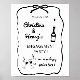 Wavy Engagement Party-Zeichen, Whimsistische Verlo Poster