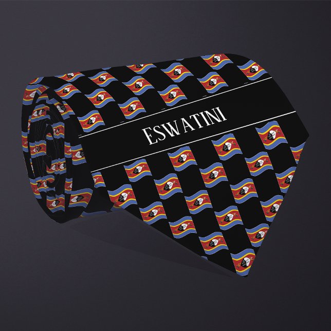 Wavy Eswatini Flag Muster Krawatte (Von Creator hochgeladen)