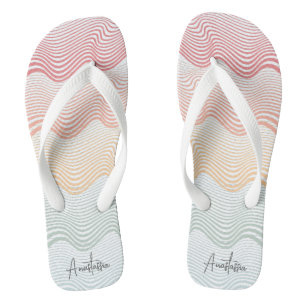 Wavy farbige Streifen mit Ihrem Namen   elegant Flip Flops