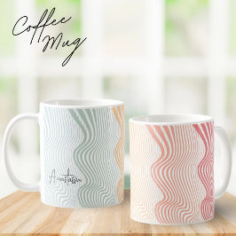 Wavy farbige Streifen mit Ihrem Namen | elegant Kaffeetasse
