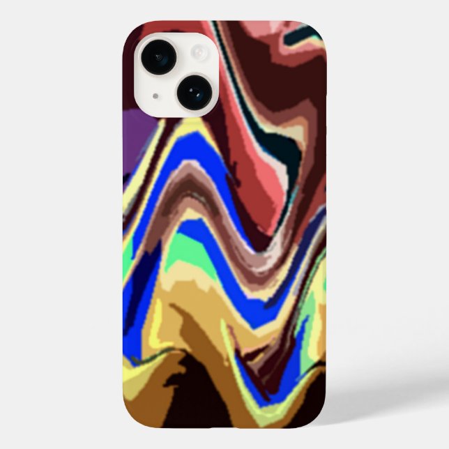 Wavy Fiesta Colors Pattern Case-Mate iPhone Hülle (Rückseite)