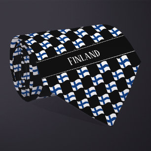 Wavy Finland Flag Muster Krawatte