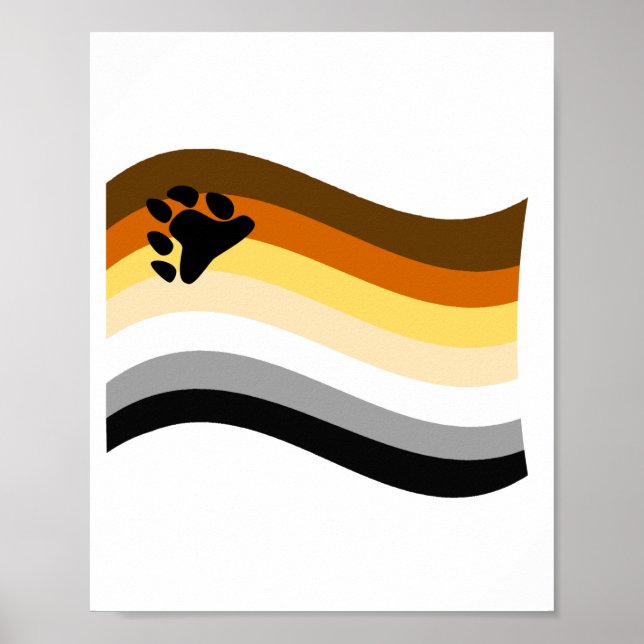 Wavy-Flag Bär Pride Paw Poster (Vorne)