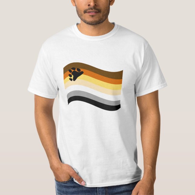Wavy-Flag Bär Pride Paw T-Shirt (Vorderseite)