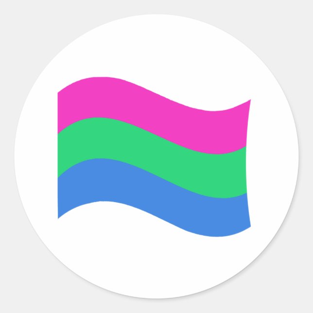 Wavy-Flagge Runder Aufkleber (Vorderseite)