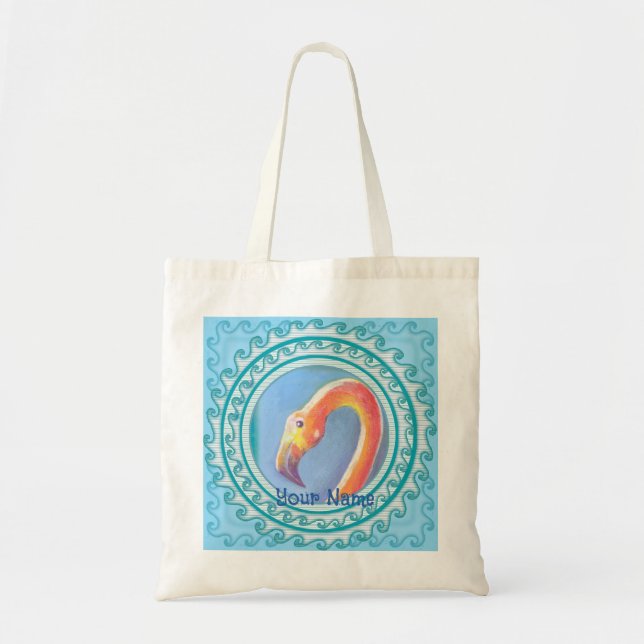 Wavy Flamingo  Tragetasche (Vorne)