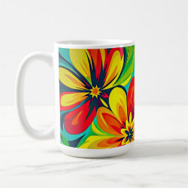 Wavy Floral Expressionist Design Kaffeetasse