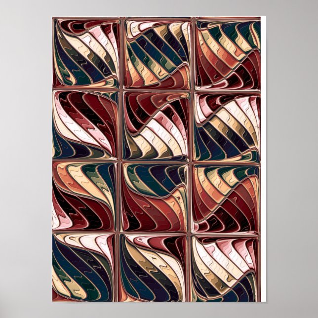 Wavy Fraktal Pattern Poster (Vorne)