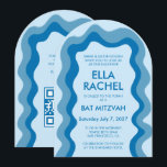 Wavy Frame Arch Modern Custom QR Bar Bat Mitzvah Einladung<br><div class="desc">Perfekte Karte, um eine Fledermausmitzvah, Bar mitzvah oder andere jüdische Feier anzukündigen! Handgefertigte Wavy Frame für Sie auf der Vorderseite! Vollständig anpassbar! Klicken Sie auf "Personalisieren" oben, um den Text zu bearbeiten und Ihren Link zum qr-Code hinzuzufügen. Klicken Sie auf "Bearbeiten mit dem Designwerkzeug", um die Schriftart, Farben und Einstellungen...</div>