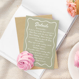 Wavy Frame Hand Zeichnen Skript Olive Green Begleitkarte