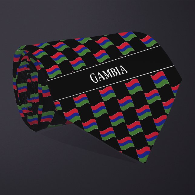Wavy Gambia Flag Pattern Krawatte (Von Creator hochgeladen)