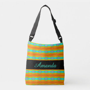 Wavy Gemusterte Regenbogenfarbe 2 Crossbody Bag Tragetaschen Mit Langen Trägern