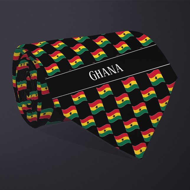 Wavy Ghana Flag-Muster Krawatte (Von Creator hochgeladen)