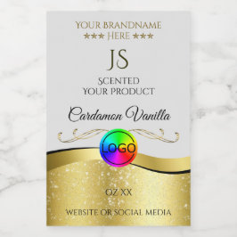 Wavy Gold Dekoration auf dem Monogram Logo-Label f Lebensmitteletikett