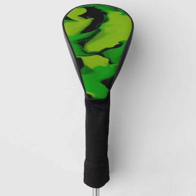 Wavy Green und Black Golf Headcover (Vorderseite)
