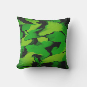 Wavy Green und Black Kissen Für Draußen