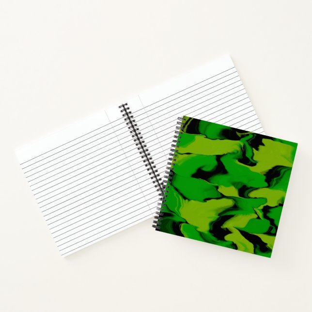 Wavy Green und Black Notizbuch (Innenseite)