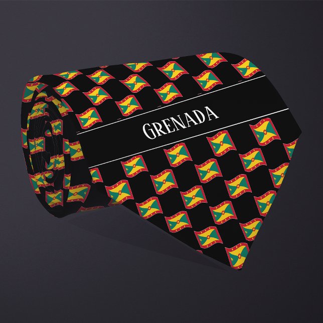 Wavy Grenada Flaggenmuster Krawatte (Von Creator hochgeladen)