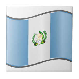 Wavy Guatemala-Flagge Fliese