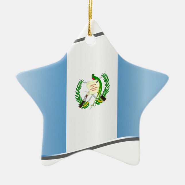 Wavy Guatemala-Flagge Keramikornament (Vorne)