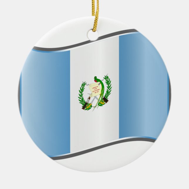 Wavy Guatemala-Flagge Keramikornament (Vorne)
