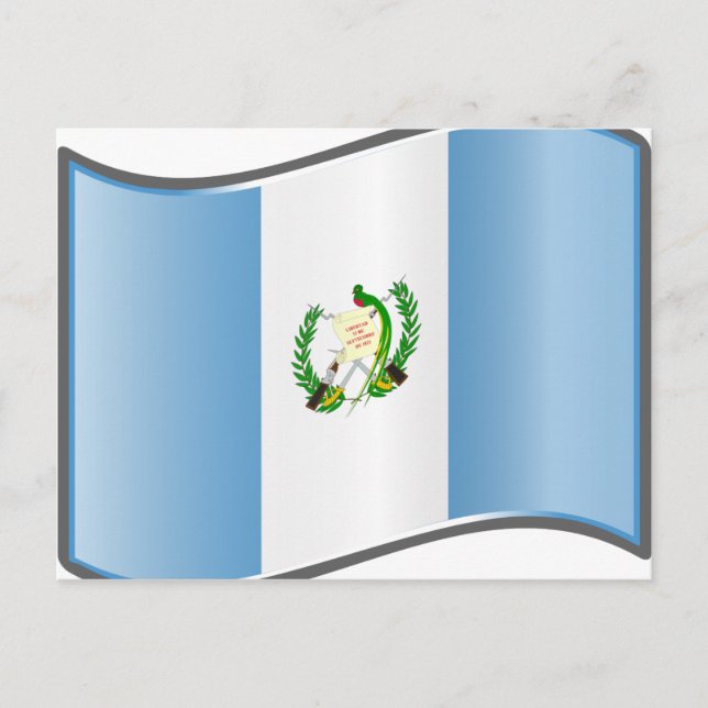 Wavy Guatemala-Flagge Postkarte (Vorderseite)