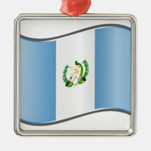 Wavy Guatemala-Flagge Silbernes Ornament