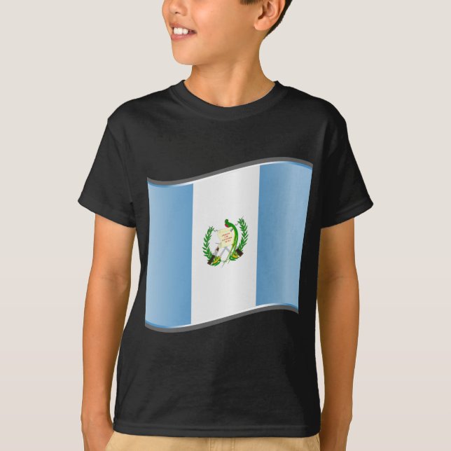 Wavy Guatemala-Flagge T-Shirt (Vorderseite)